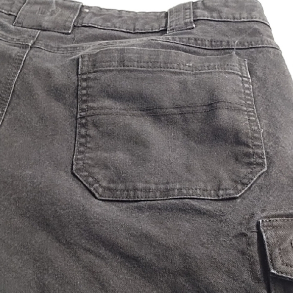 Hammer Down Heavy Duty Black Cargo Pants Sturdy Fabric Double knees & leg Hem - Picture 11 of 16